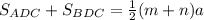 S_{ADC}+S_{BDC}= \frac{1}{2} (m+n) a