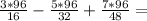 \frac{3*96}{16} - \frac{5*96}{32} + \frac{7*96}{48} =

