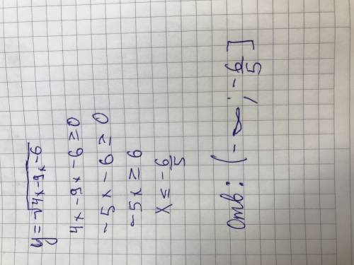 Знайдіть область функції у = √4х-9х-6