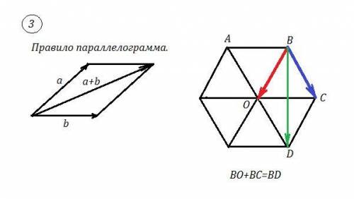 50 .сумма векторов в 6 угольникеab+co+be+dc+bc+do