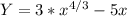 Y=3* x^{4/3}-5x
