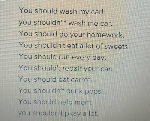 5-7 предложений , используя конструкции : you should/ you shouldn't