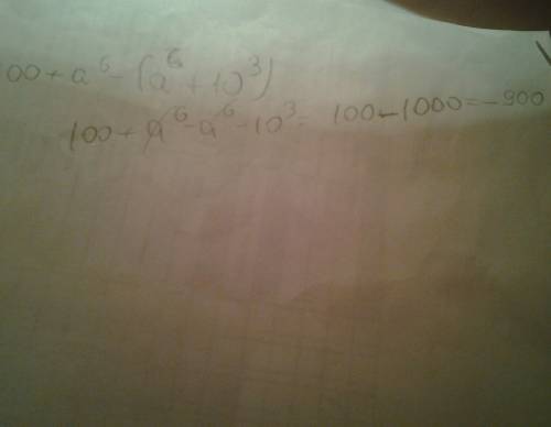 Выражение 1000+а^6-(а^2+10)(а^4-10а^2+100)