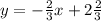 y=- \frac{2}{3} x+2 \frac{2}{3}