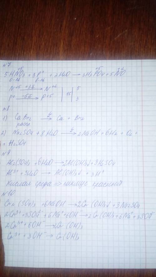 7. расставьте коэффициенты в уравнениях реакций методом электронного . укажите окислитель и восстано