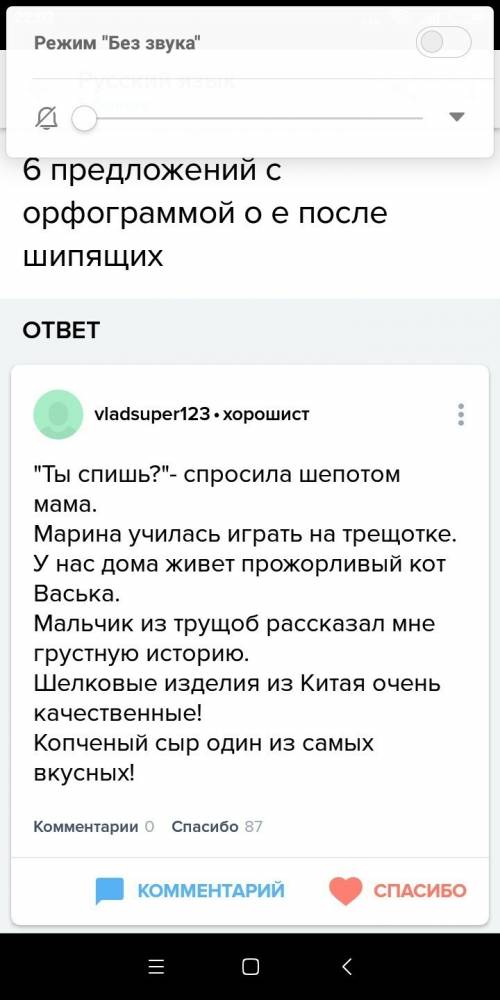 5-6 предложений на орфограмму е-о-ё после шипящими
