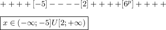++++[-5]----[2]++++[6^p]++++ \\ \\ 
\boxed {x\in (-\infty;-5]U[2;+\infty)}