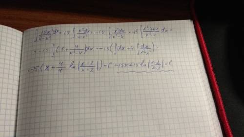 Вычислить неопределенный интеграл 15x^2/(4-x^2)