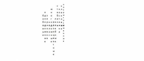 Нужно сделать кроссворд с ключевым словом (однодольные)