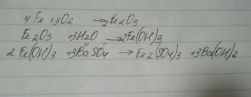Fe-> fe2o3-> fe (oh)3-> fe2 (so4)3