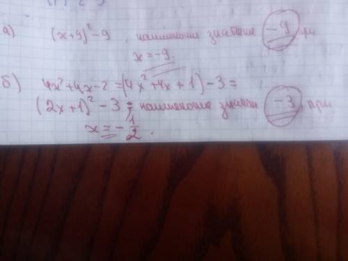 Найдите наименьшее значение квадратного трехчлена а) <img src=