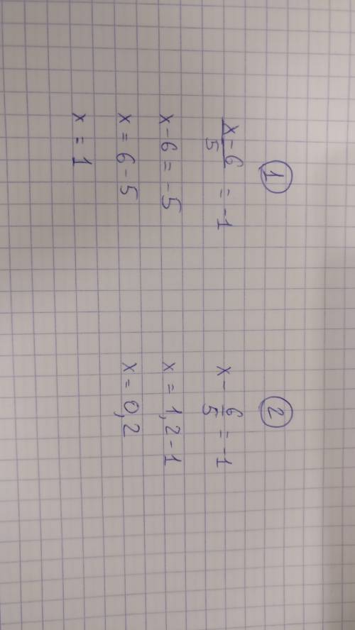 Решить уравнение решите уравнение: x-6/5=-1