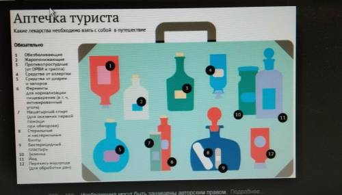 ﻿обж 6 класс сообщение: аптечка. 1 туристам. как-то так !