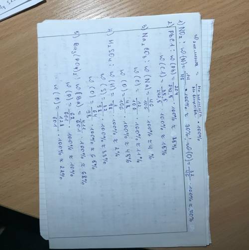 Вычислите массовые доли всех элементов в соединении со следующими формулами: no2, pbci, na2co, h2so4