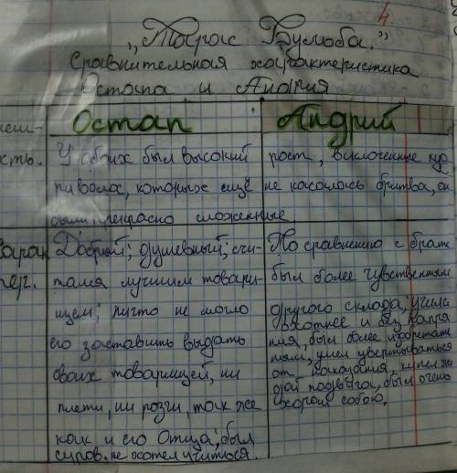 Сравнительная характеристика остапа и андрия план: 1: переезд в родной дом. 2: описание внешности. 3