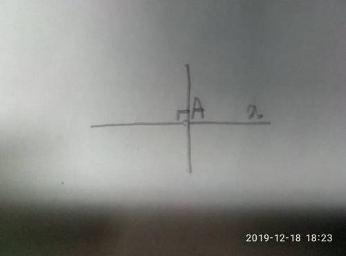 Через точку a,не лежащую на прямой а,построить прямую в перпендикулярную а