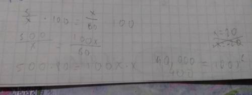 Число 5 составляет от положительного числа x столько же процентов , сколько число x составляет от чи