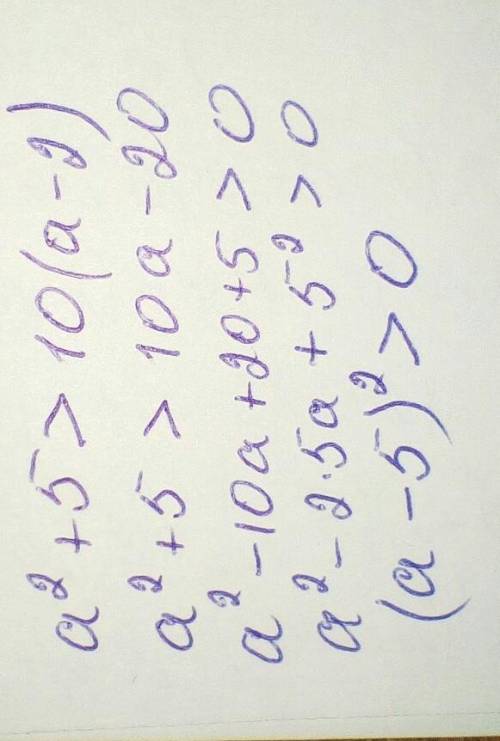 А^2+5>=10(a-2) доказать ​