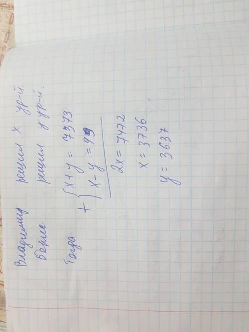 Владимир и Борис решили вместе 73уравнения, причём Владимир решил на 9 уравнений больше, чем Борис.
