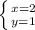 \left \{ {{x = 2} \atop {y = 1}} \right.