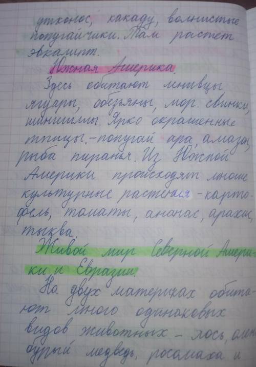 Дать характеристику каждому материку