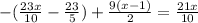 -(\frac{23x}{10}-\frac{23}{5})+\frac{9(x-1)}{2}=\frac{21x}{10}