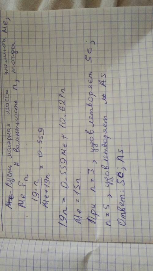 Фторид какого элемента содержит 55,9 процентов фтора по массе?