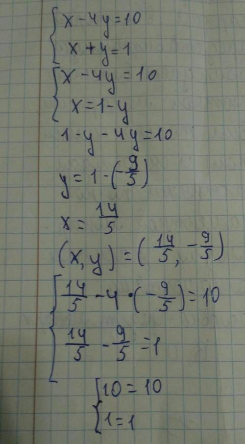 Решите систему подстановки