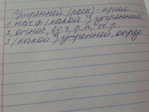 Разбор как часть речи прилагательного утренней(росы)