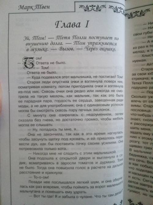 Как называется первая глава книги Приключения Тома Сойера​