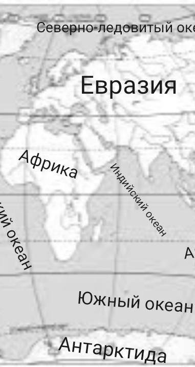 На контурной карте отметить все материки и океаны​