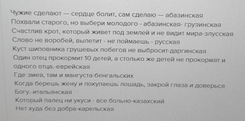 Найдите в интернете или доп. литературе 10 пословиц разных народов​