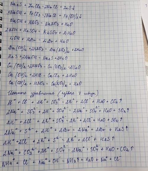 Здравствуйте! Материал по химии 9 класса . На фото все написано . Реакция ионного обмена .