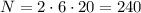 N = 2\cdot6\cdot20=240