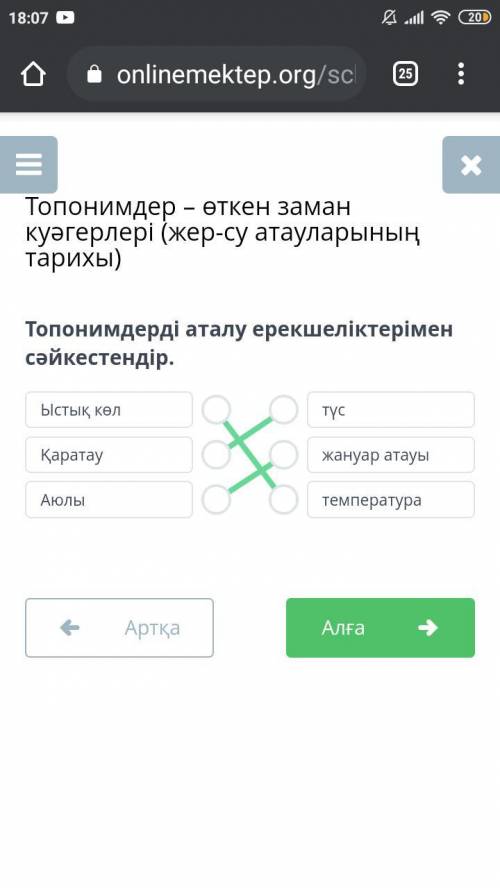 Топонимдерді аталу ерекшеліктерімен сәйкестендір. ​