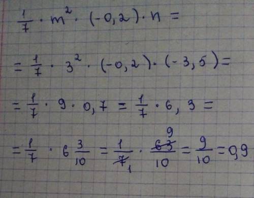 1/7m^2(-0,2)n при m=3, n=-35​