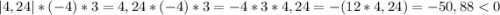 |4,24| *(-4)*3 = 4,24*(-4)*3= -4*3*4,24=-(12*4,24) = -50,88 < 0