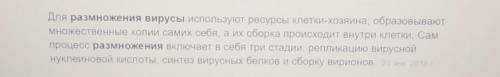 ❗ ❗Напишите этапы размножения вируса.​