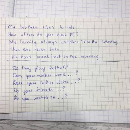 2. Put the words in the correct order and write full sentences, 1. bike/brother/likes/my/to/ride/a.2