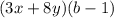 (3x+8y)(b-1)