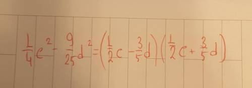 Разложить на множетели расность квадратов 1/4c^2-9/25d^2​