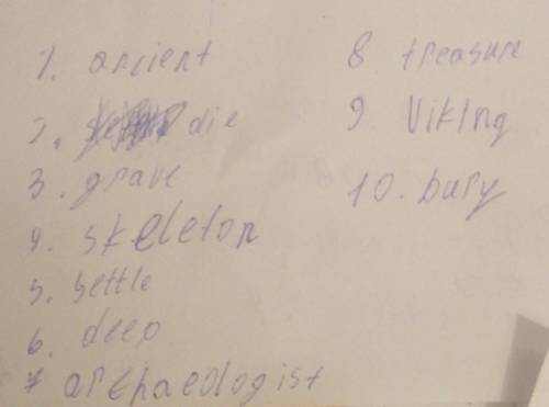 Даю 20 б. вставьте пропущенные слова. слова которые нужно вставить:ancient;archaeologist;bury;deep;d