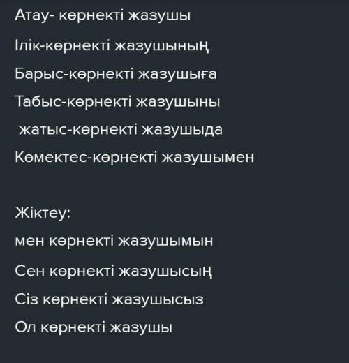 Септеу,жіктеу,тәуелдеу,баспалдақ,фонет талдау, диалог құрау НА ОДНО ЛЮБОЕ СЛОВО УМОЛЯЮ
