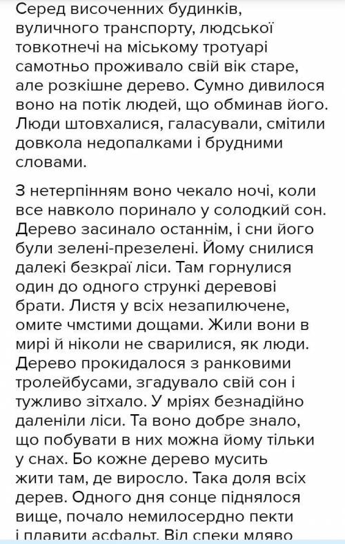 Пригоди старого дерева Переказ твору. 