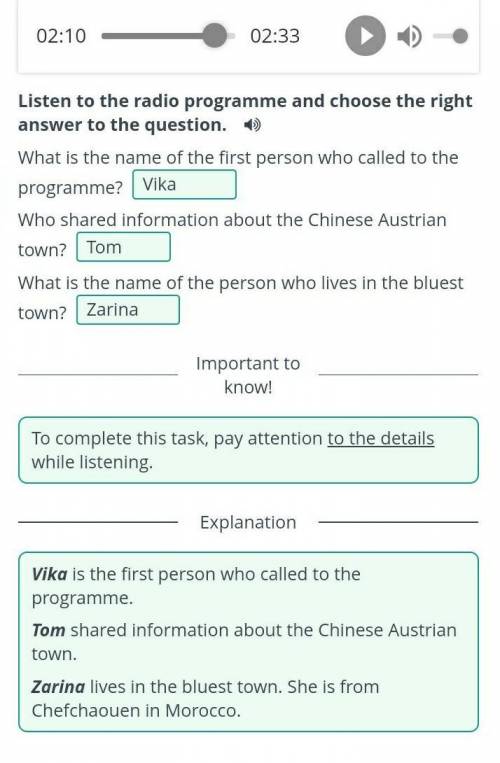 Unusual cities in the world Listen to the radio programme and choose the right answer to the questio