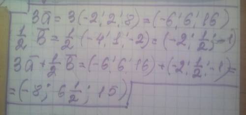 Даны векторы a(-2;2;8) b(-4;1;-2). Найдите 3a+1/2b​