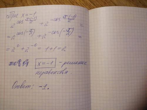 Решите неравенство 2^(сos (πх/2))+ 2^( –сos (πх/2))= <2– (х + 1)², используя ограниченность функц