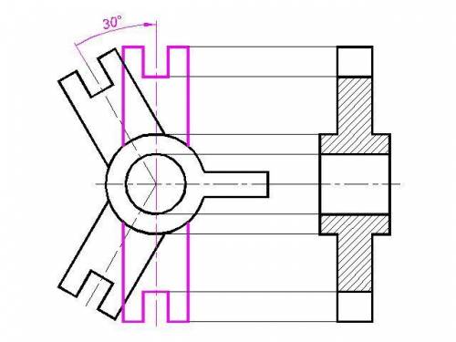 Здравствуйте по компьютерной графике. Нужно заменить вид слева разрезом а-а. (извиняюсь за качество,