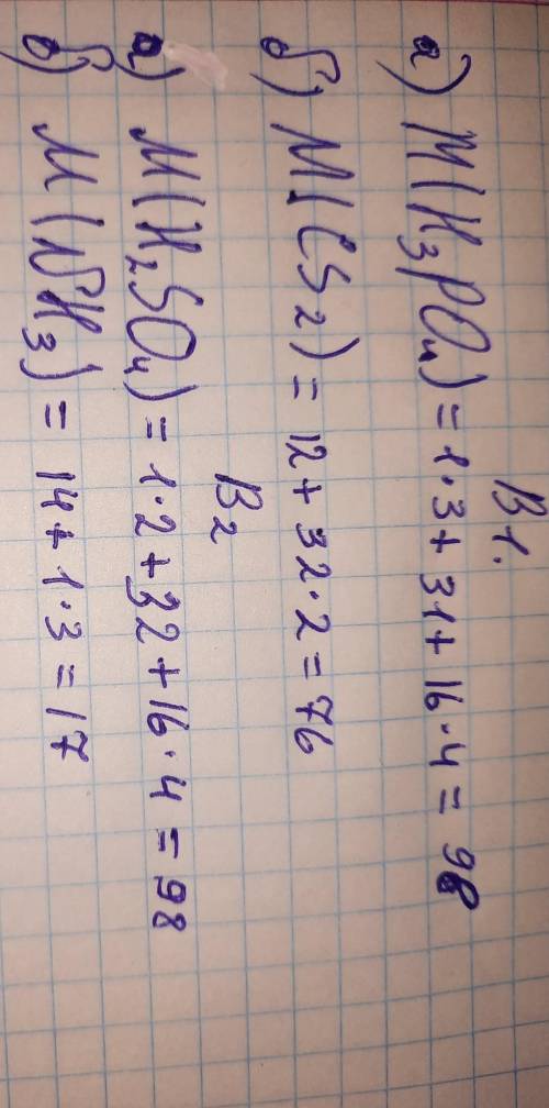 Обчисліть відносну молекулярну масу речовин: