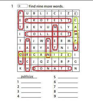 Find nine more words. . ​